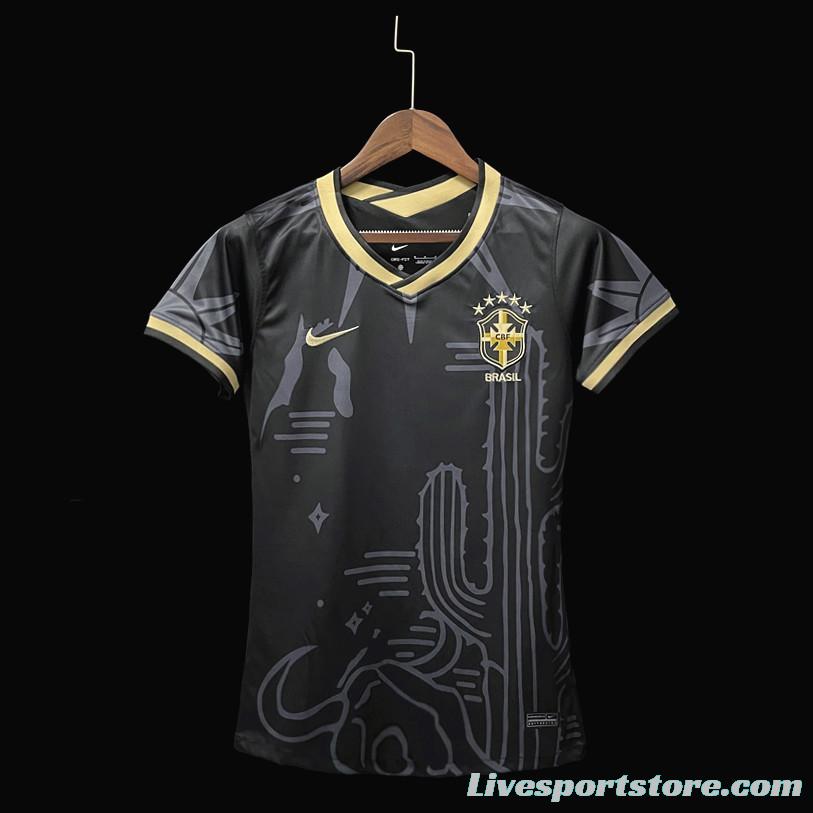 2022 Brazil Away Woman  Soccer Jersey