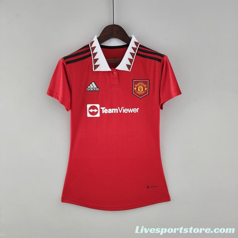 22/23 Women Manchester United Home  Soccer Jersey