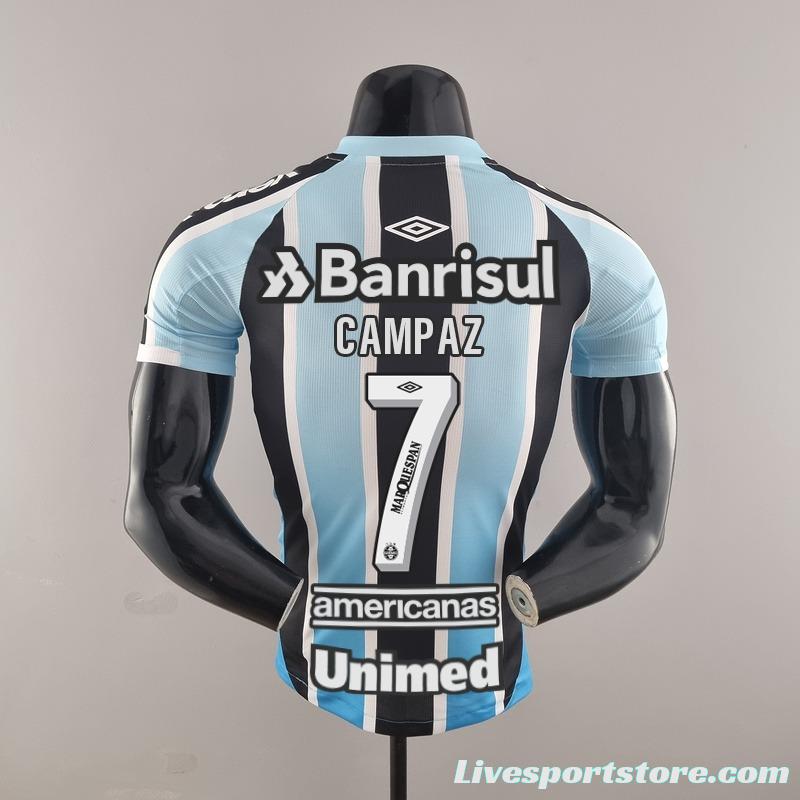 Player Version 22/23 All Sponsors Gremio Home  Soccer Jersey