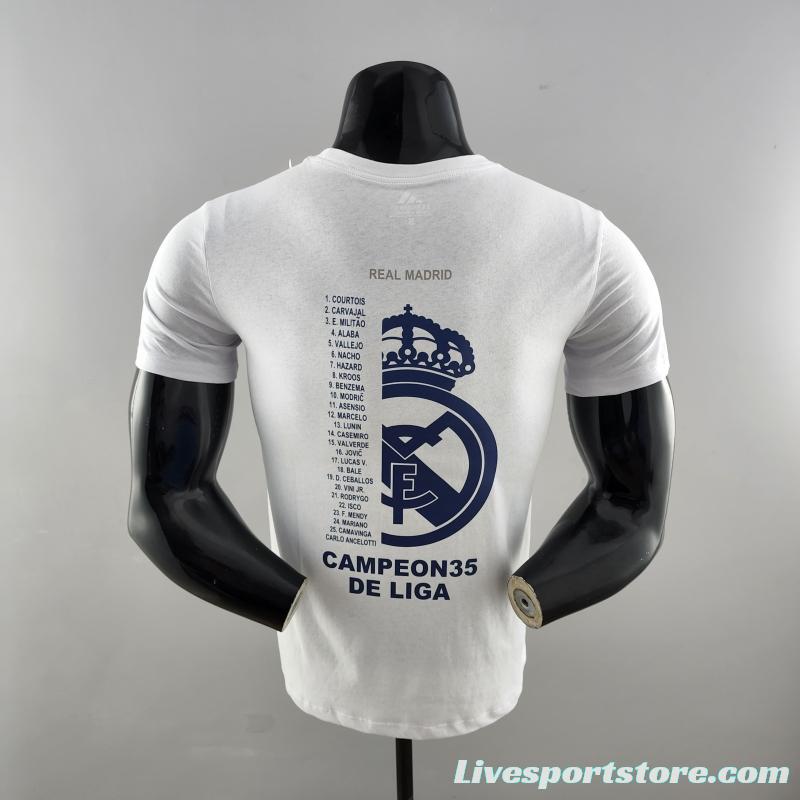 22 23 Real Madrid Mens Campeón 35 T-Shirt Grey  #K000173