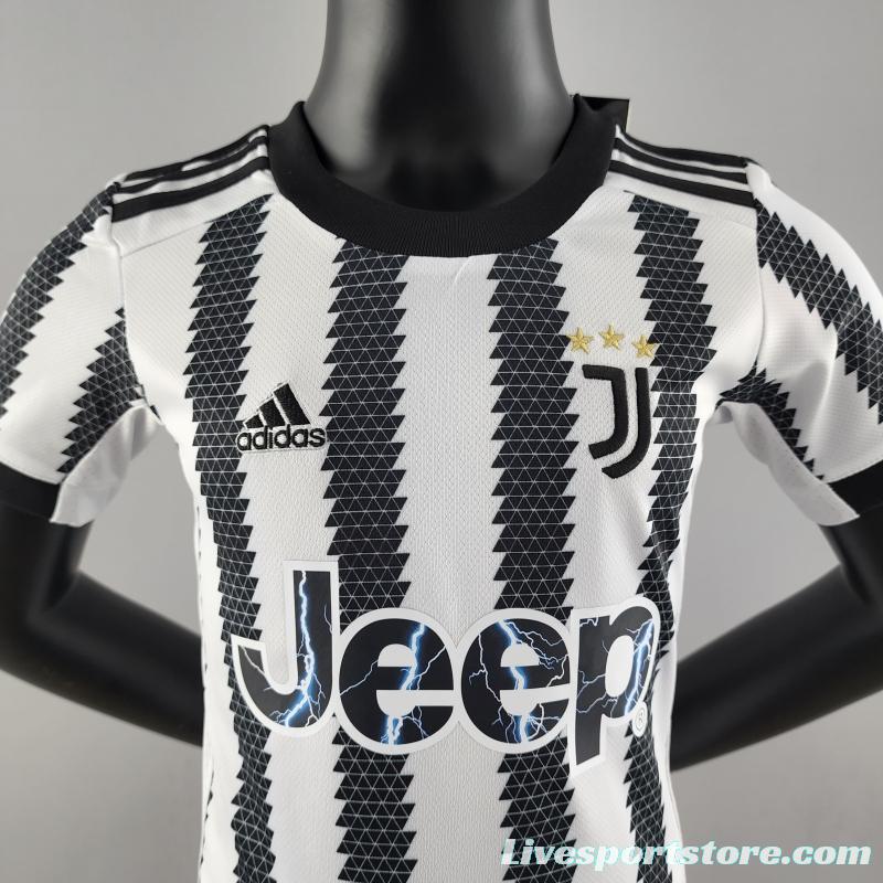 22/23 Juventus Kids Home  16-28 Soccer Jersey