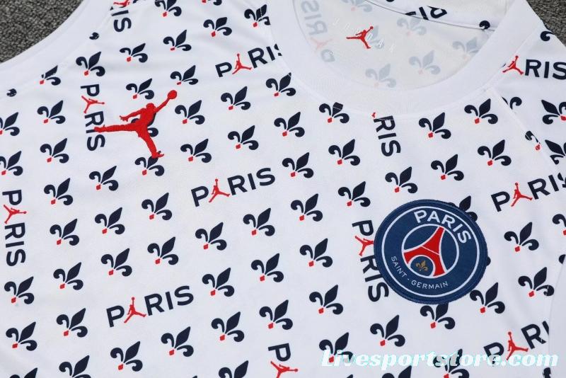 22/23PSG White Flower Dot Pre-Game Training Jersey Vest