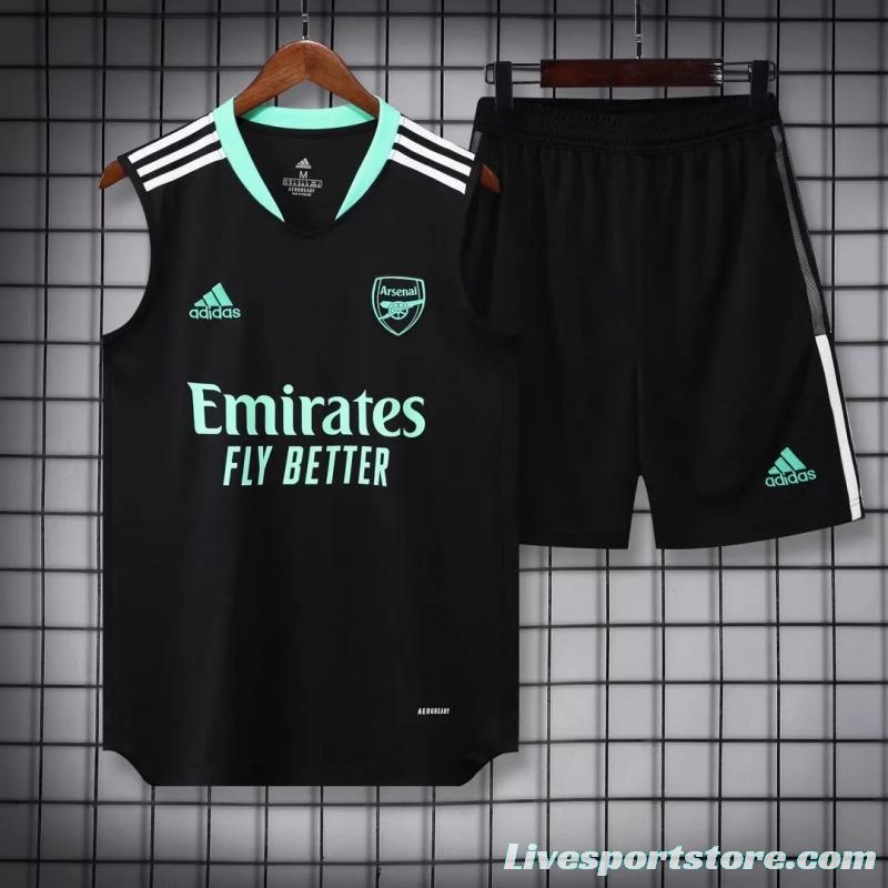 22/23 Arsenal Pre-match Training Jersey Black Vest