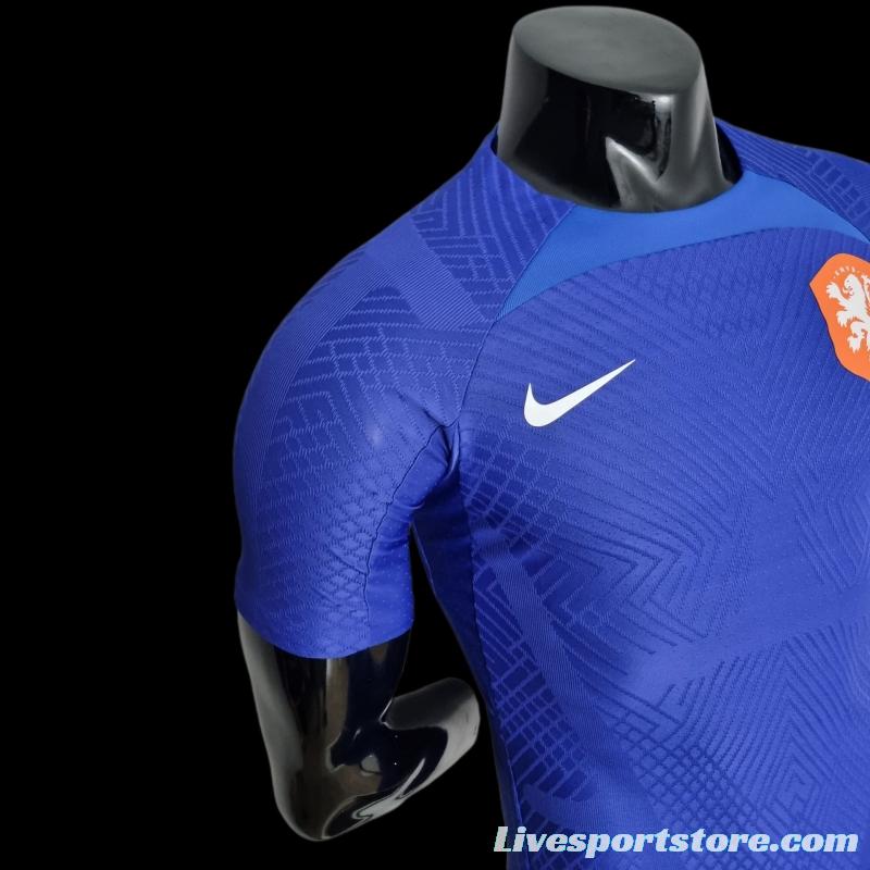 Player Version 2022 Netherlands Training Jersey Blue