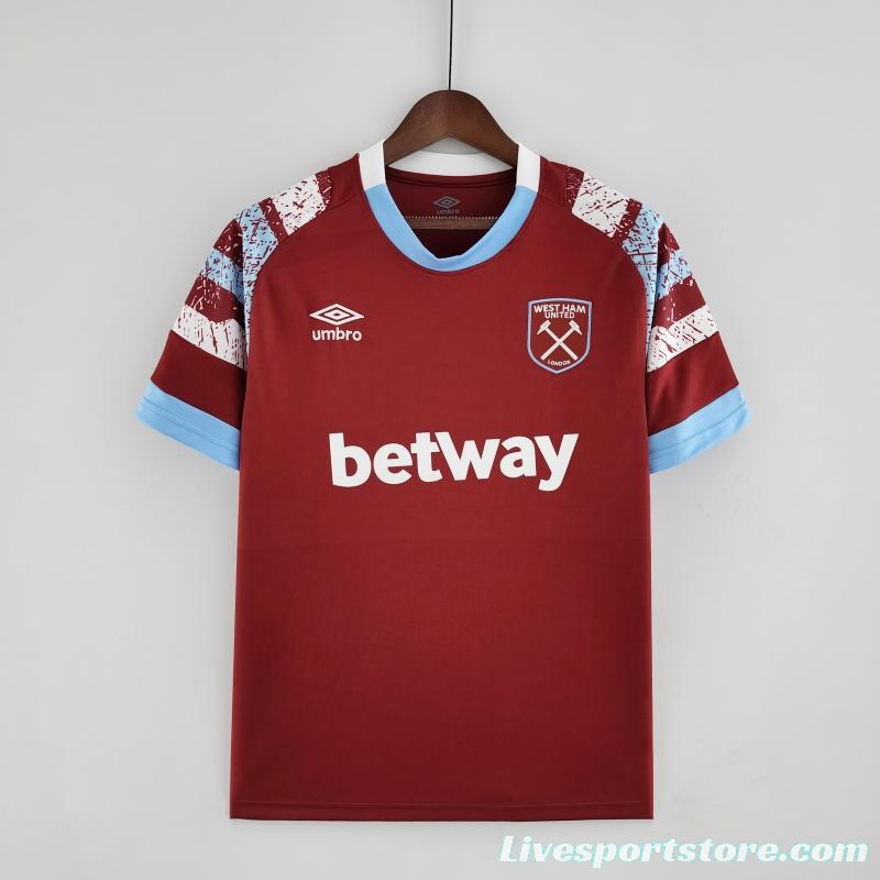 22/23 West Ham United Home Soccer Jersey