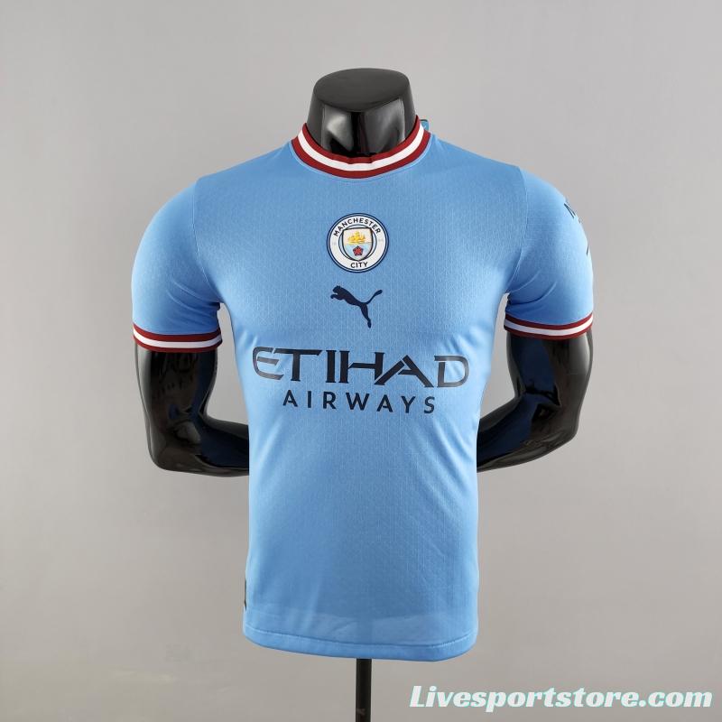 Player Version 22/23 Manchester City Home Soccer Jersey