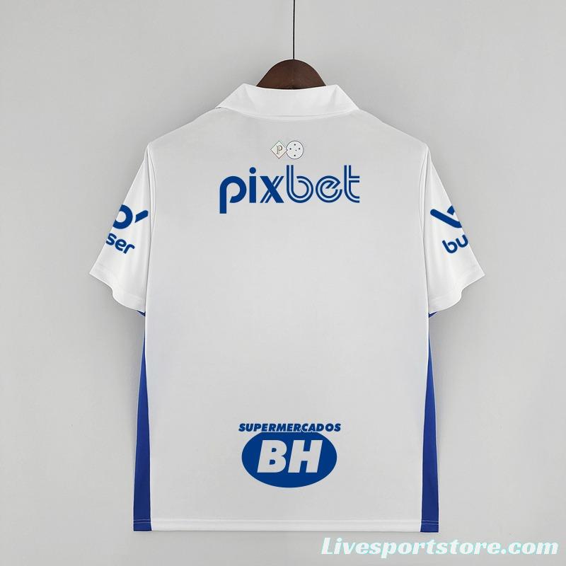 22/23 All Sponsor Cruzeiro Away Soccer Jersey