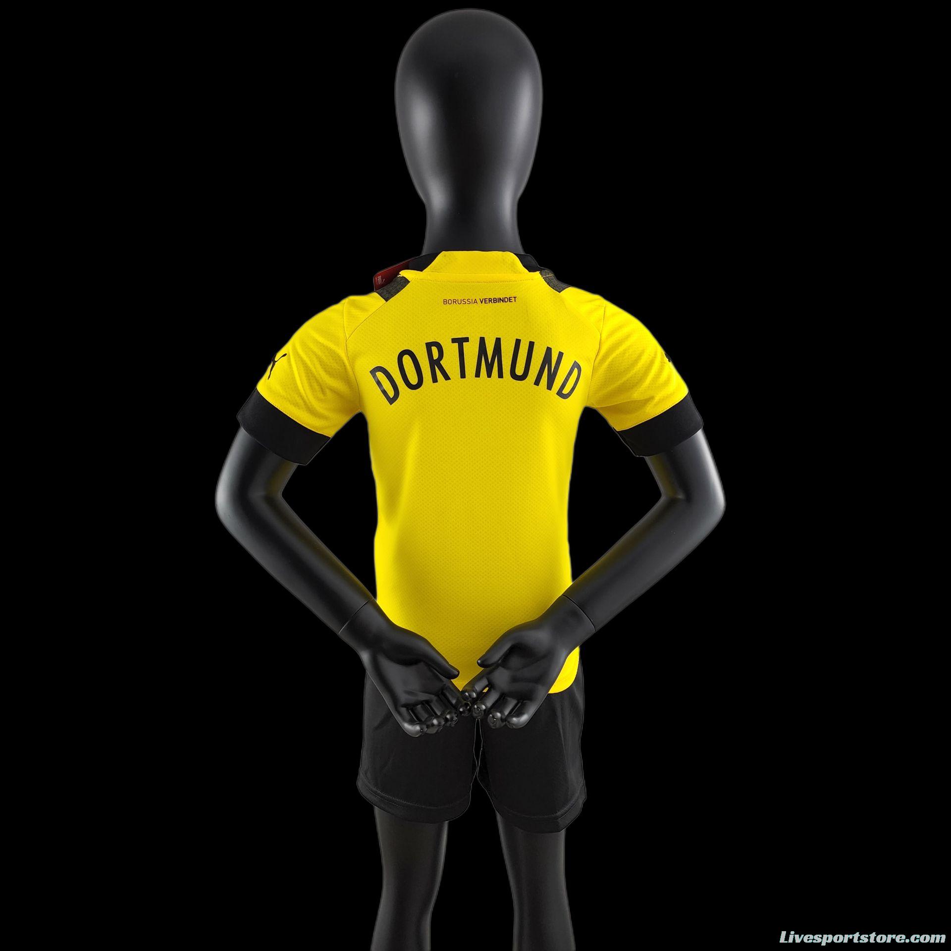 22/23 Kids Kit Dortmund Home SIZE16-28 Soccer Jersey