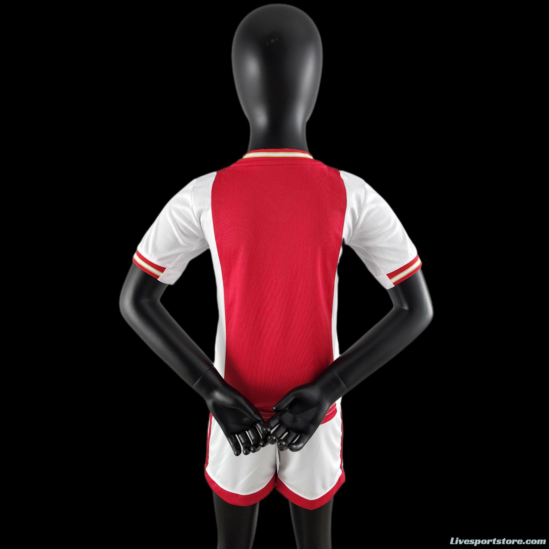 22/23 Kids Kit Ajax Home Size：16-28 Soccer Jersey