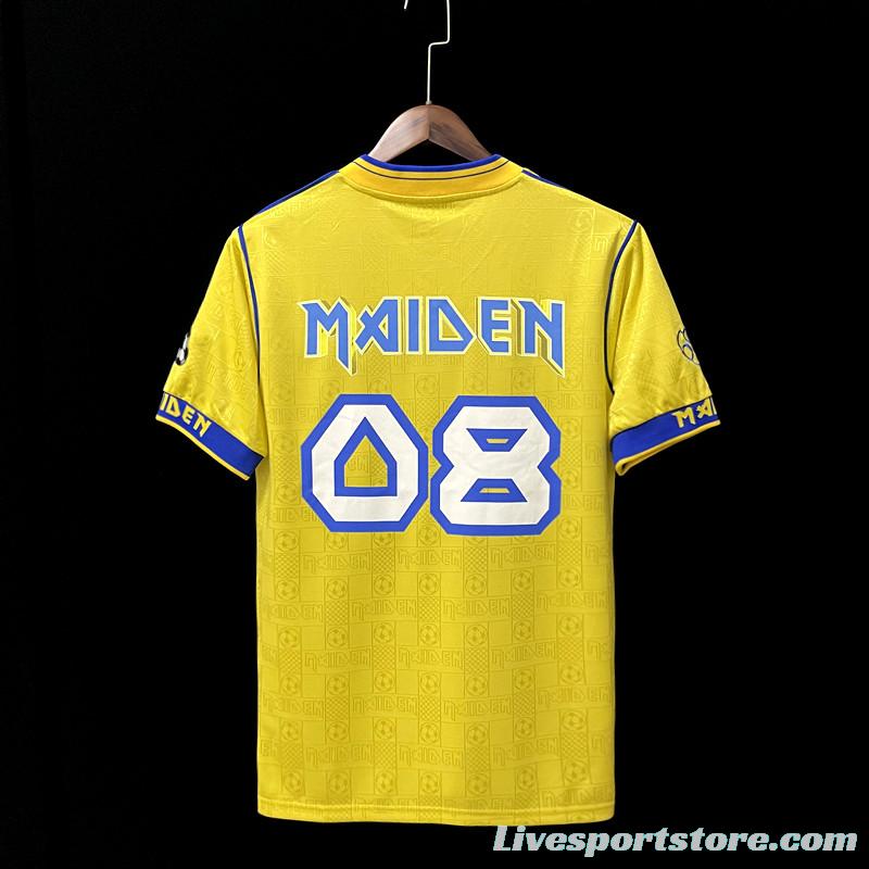 Retro 2008 West Ham Iron Maiden Yellow Jersey