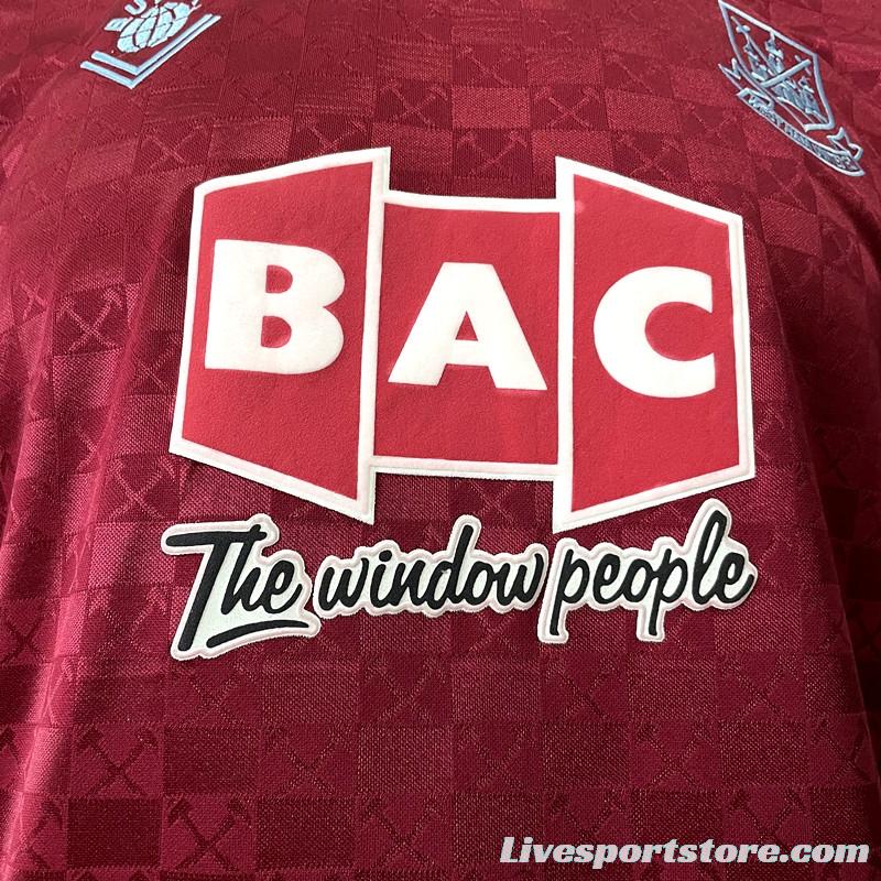 Retro 89/90 West Ham home Soccer Jersey