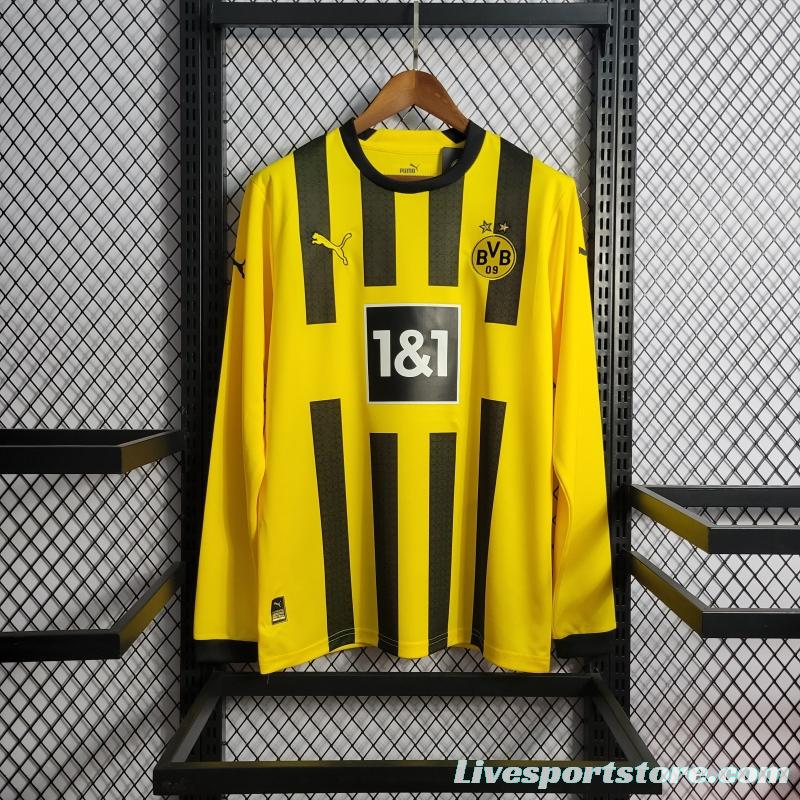 22/23 Long Sleeve Borussia Dortmund Home Soccer Jersey