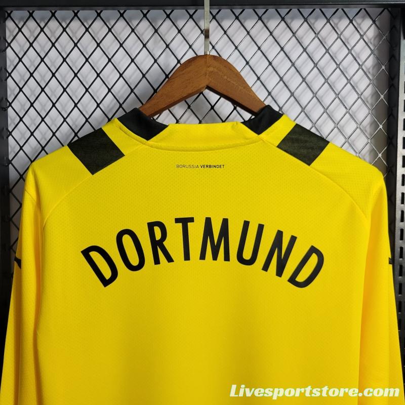 22/23 Long Sleeve Borussia Dortmund Home Soccer Jersey