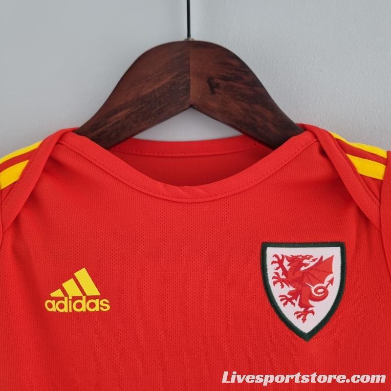 2022 Wales Home Baby KM#0024 9-12 Soccer Jersey