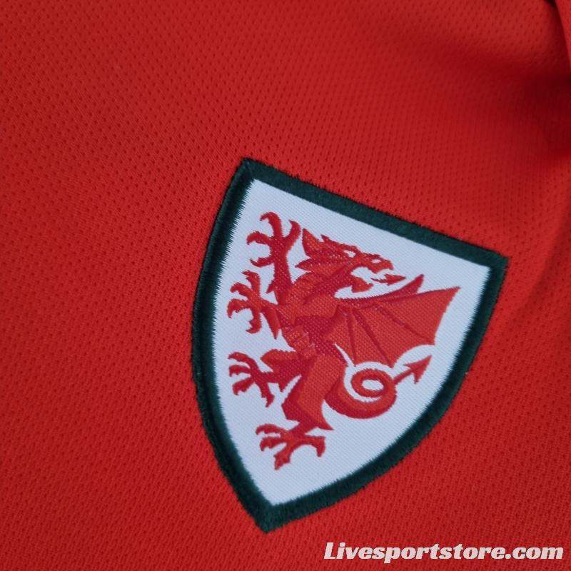 2022 Wales Home Baby KM#0024 9-12 Soccer Jersey