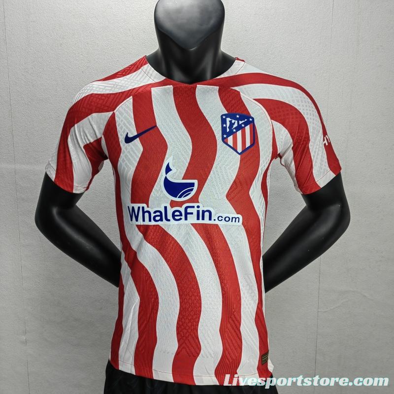 Player Version 22/23 Atletico Madrid Home Soccer Jersey