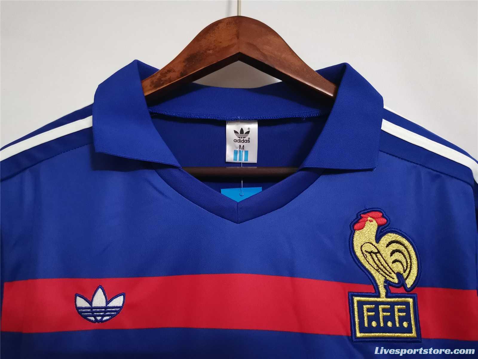 Retro 1984 France Home Soccer Jersey