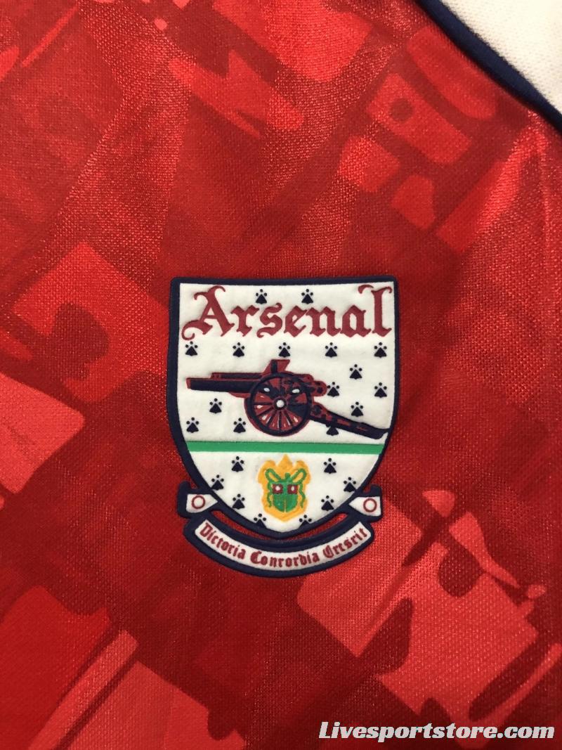 Retro 90/92 Arsenal Home Soccer Jersey