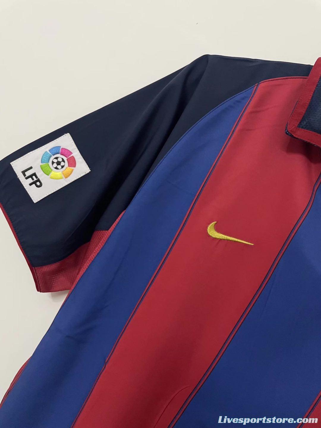 Retro 03/04 Barcelona Home Soccer Jersey