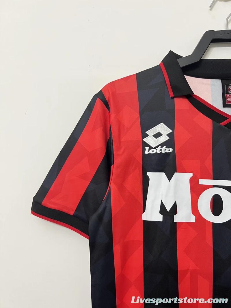 Retro 93/94 AC Milan Home Soccer Jersey