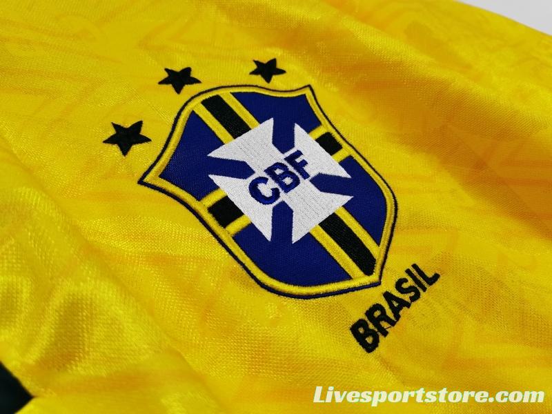 Retro 1991/93 Brazil Home Soccer Jersey