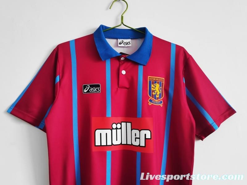 Retro 1993/95 Aston Villa Home Soccer Jersey