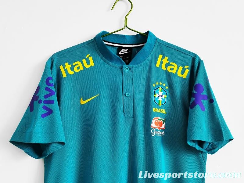 Retro 2021 Brazil Blue Training POLO Shirt