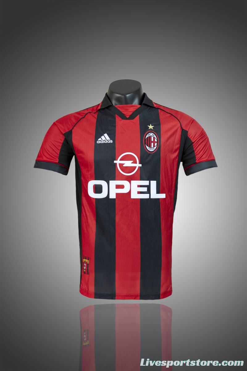 RETRO 98/00 AC Milan Home Soccer Jersey