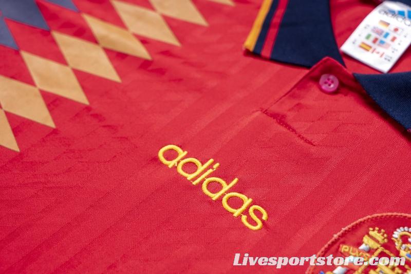 Retro 1994 Spain Home Soccer Jersey