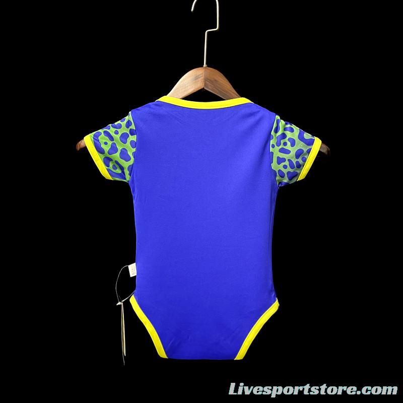 2022 Brazil Away Baby Soccer Jersey