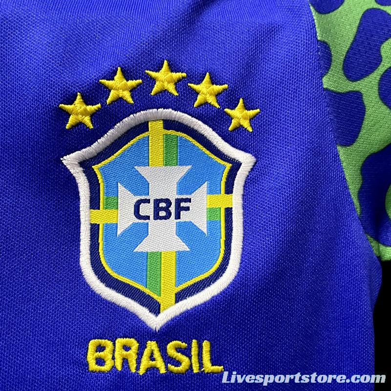 2022 Brazil Away Baby Soccer Jersey