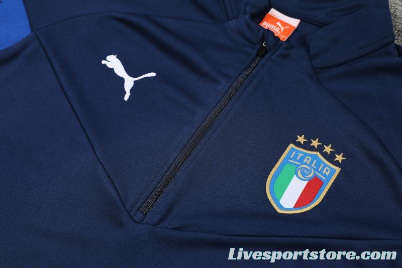 2022 Italy Navy Half Zipper Tracksuit