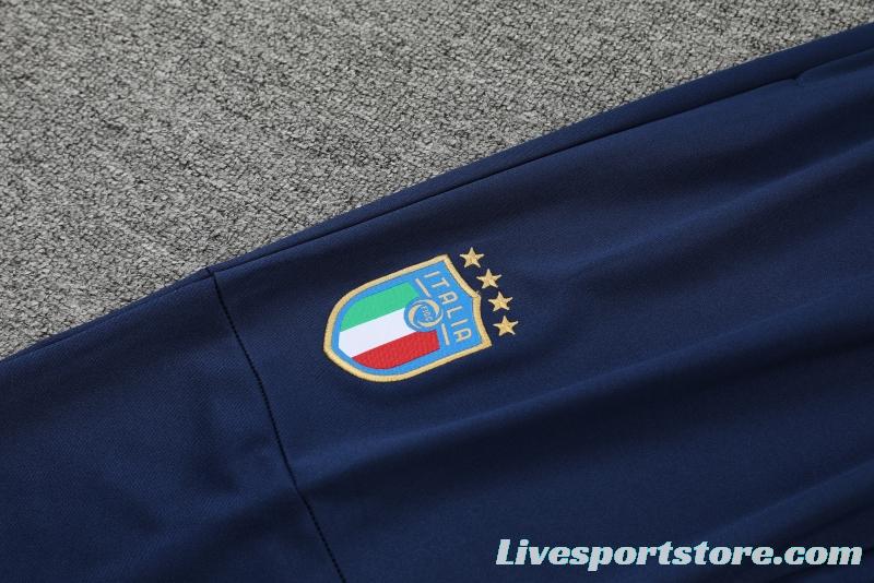 2022 Italy Blue Half Zipper Tracksuit