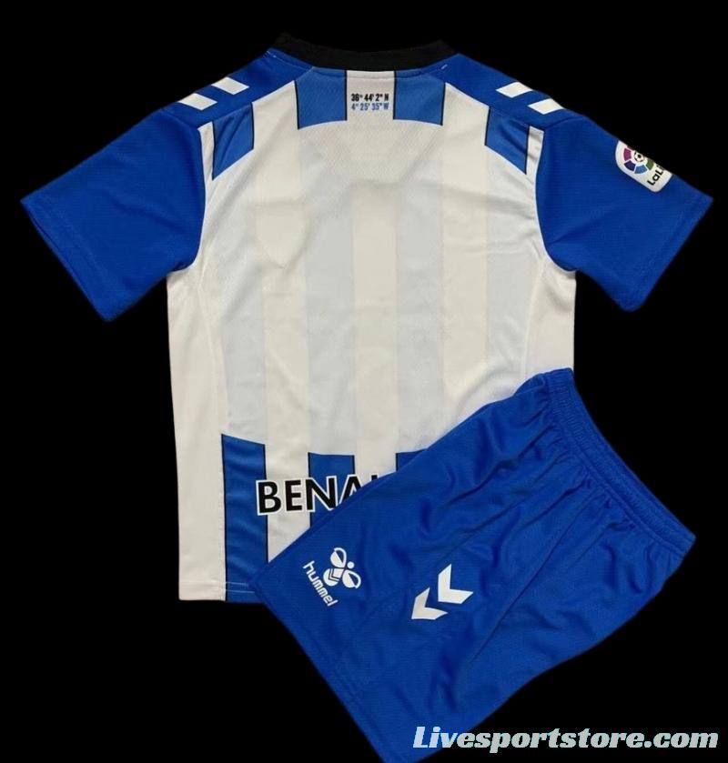 22/23 Malaga Home Kids Soccer Jersey