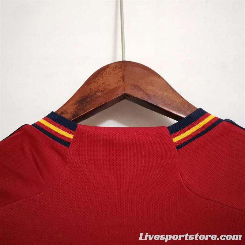 2022 Spain Home Soccer Jersey