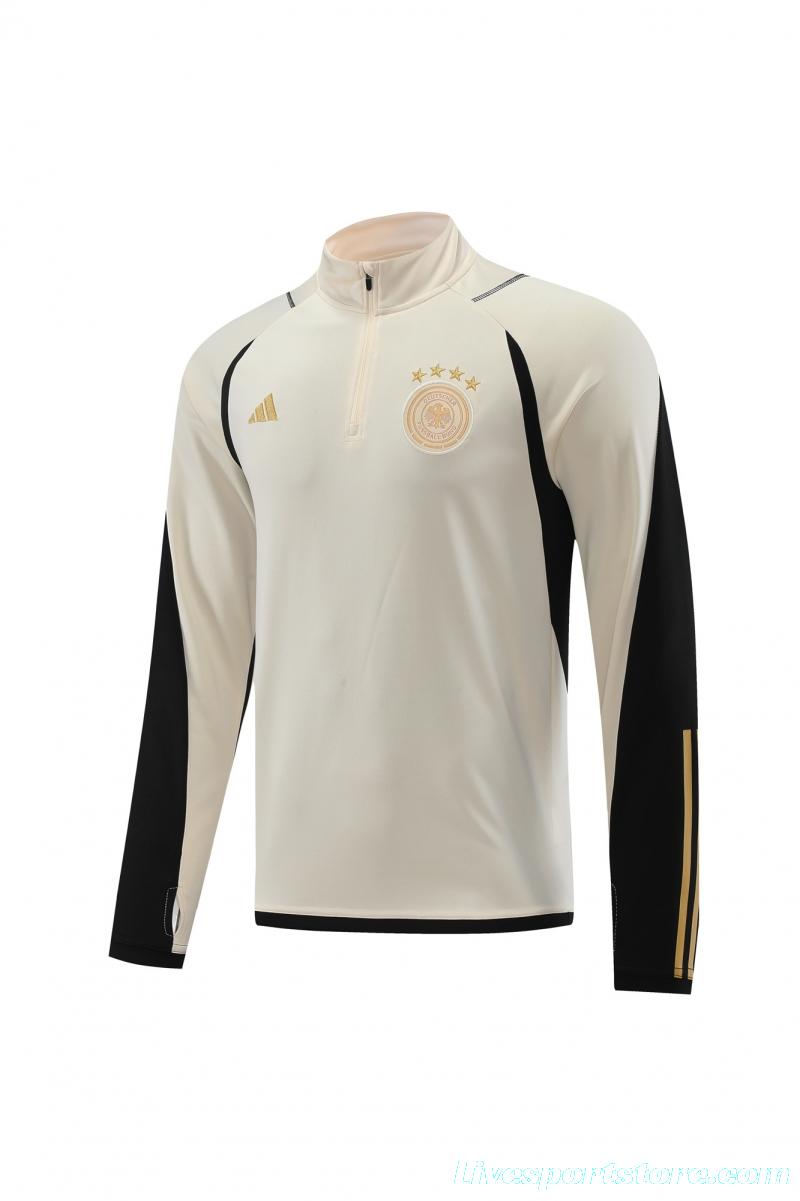 2022 Germany Khaki Half Zipper Tracksuit