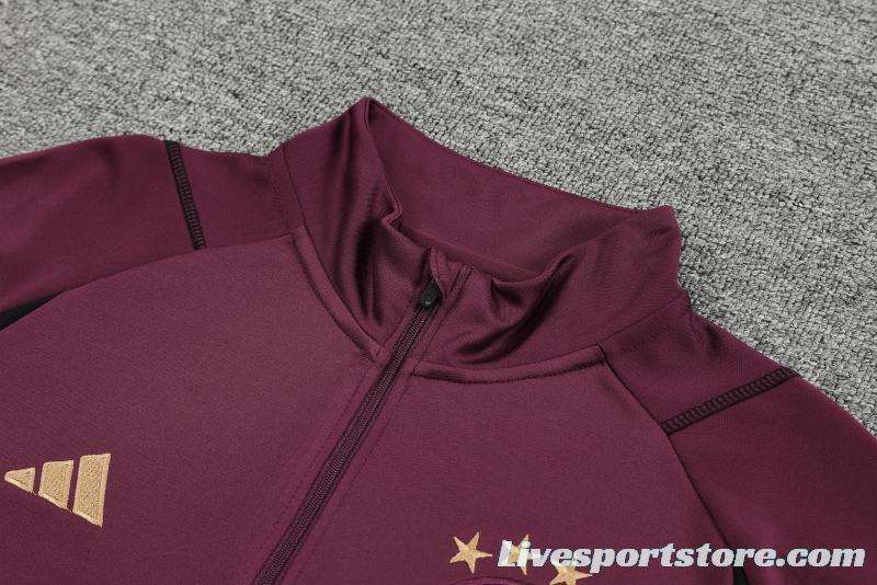 2022 Germany Wine Half Zipper Tracksuit