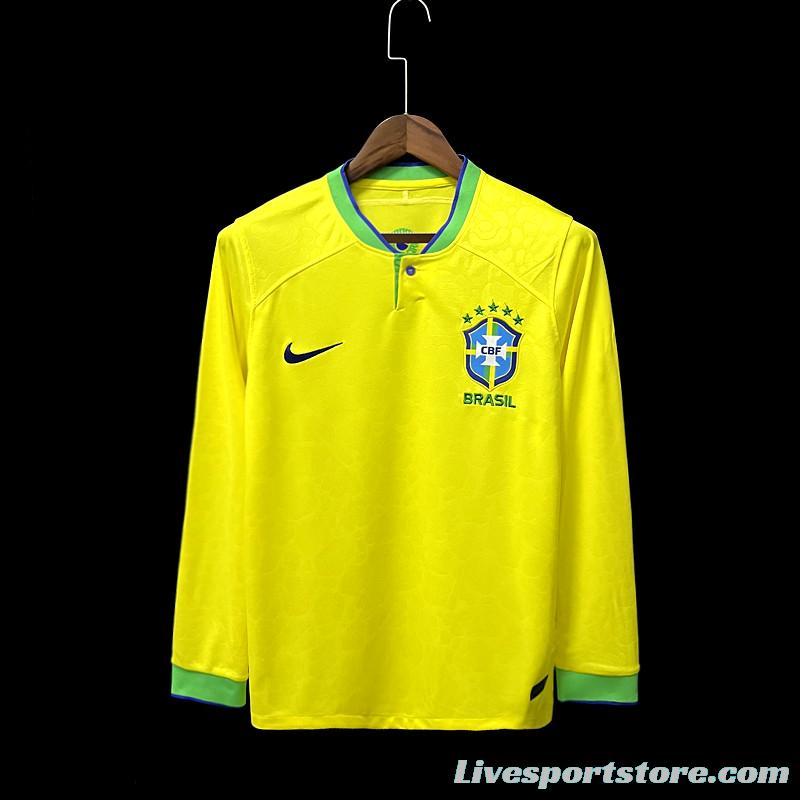 Long sleeve 2022 Brazil Home Jersey