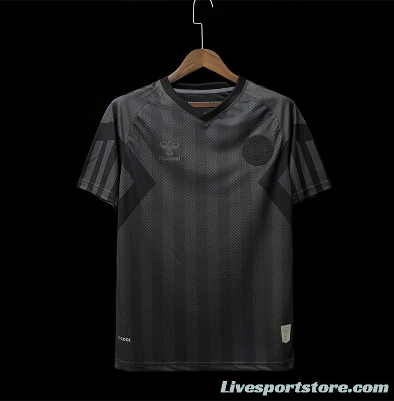 2022 Denmark Away Black Soccer Jersey