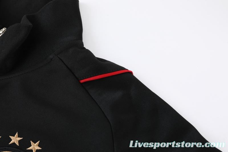 2022 Germany Black Full Zipper Tracksuit