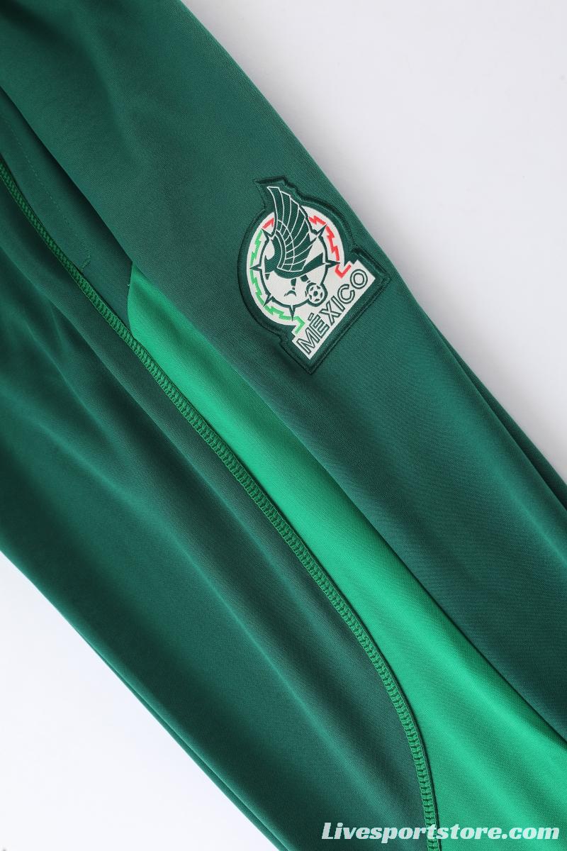 2022 Mexico White/Green Full Zipper Tracksuit