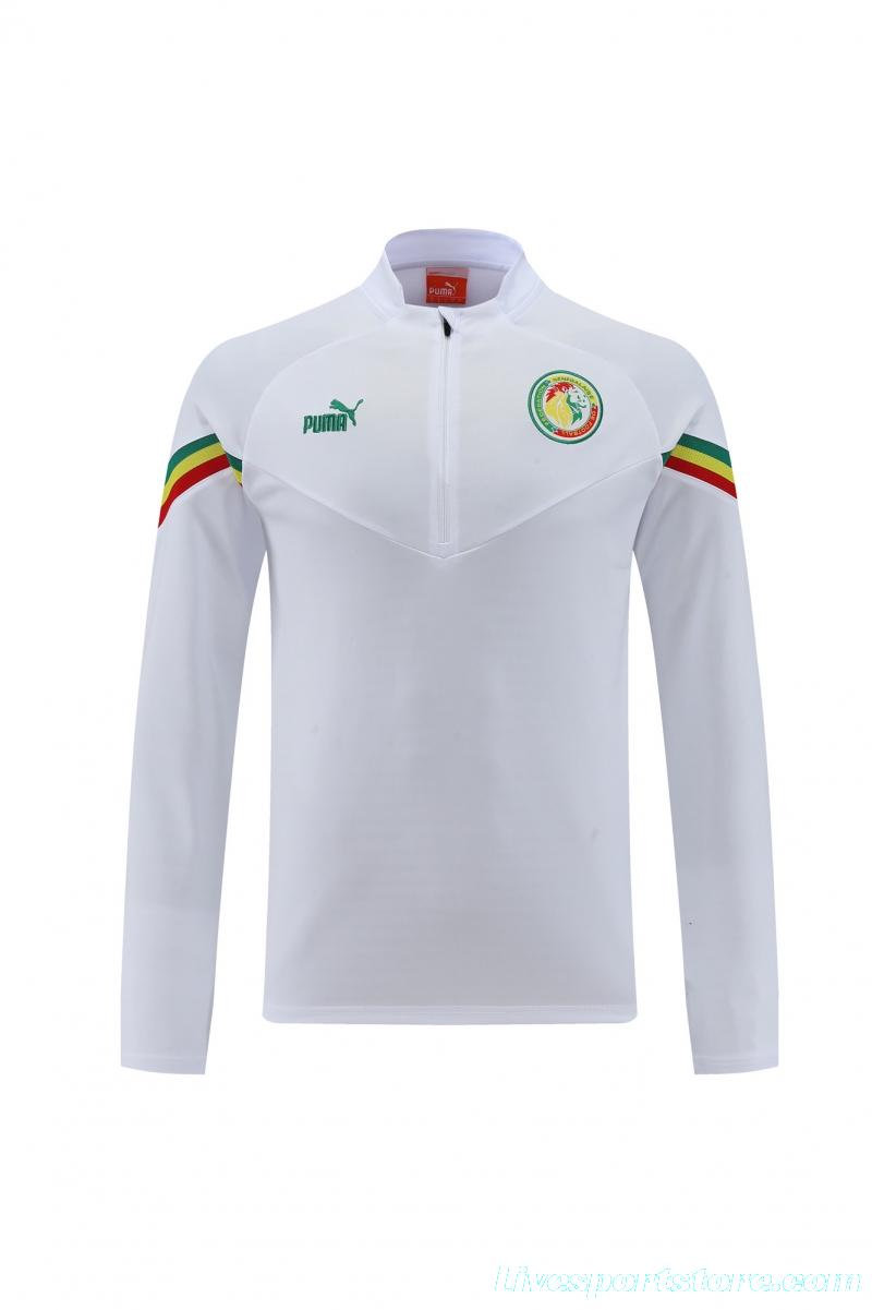 2022 Senegal White Half Zipper Tracksuit