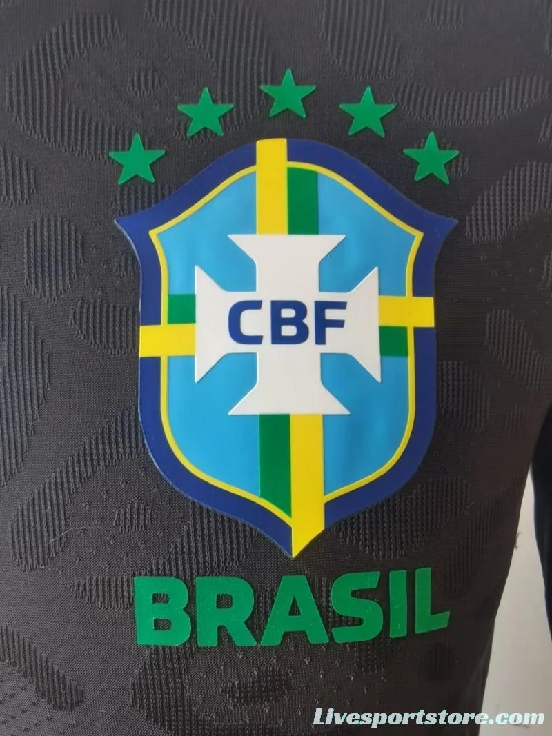 Player Version 2022 Brazil Black Concept Long Sleeve Jersey