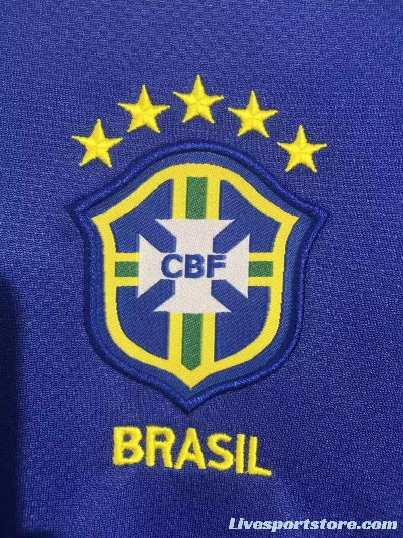 Retro 2004 Brazil Away Blue Jersey