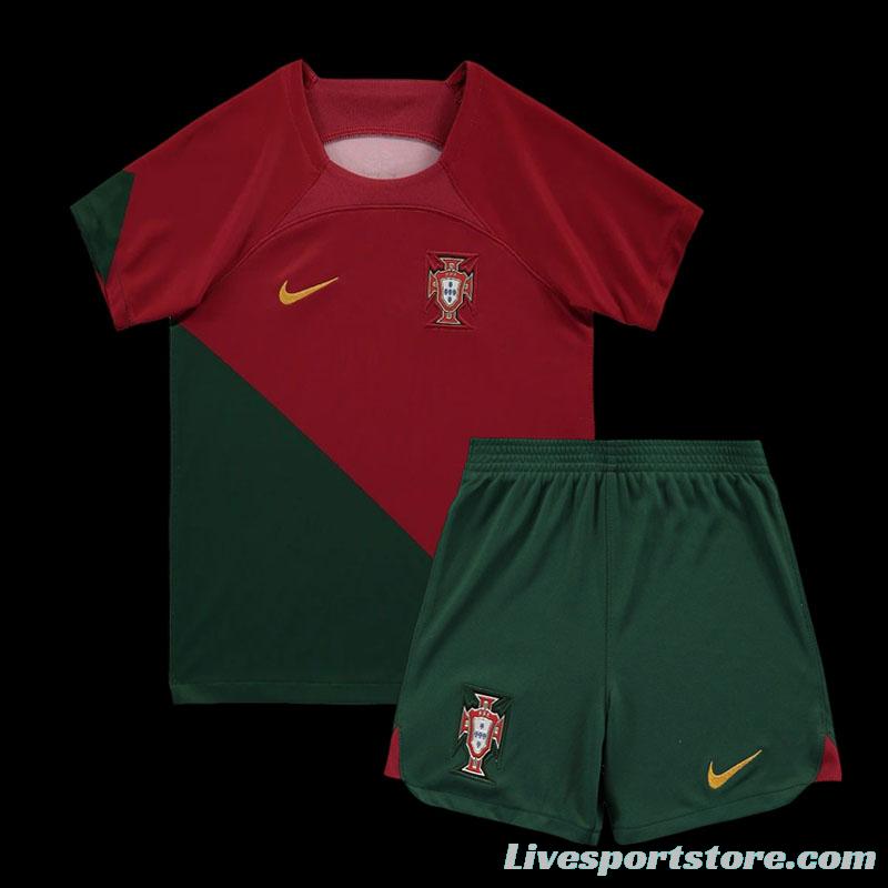 2022 Portugal Home Kids Jersey