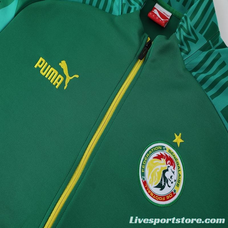 2022 Senegal Green Full Zipper Tracksuit