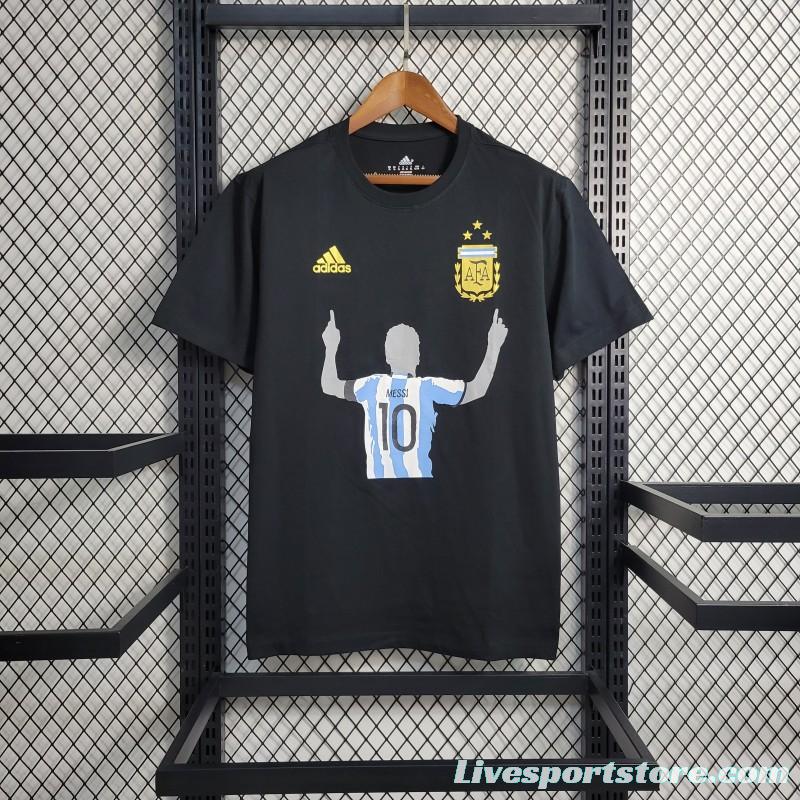 2023 Argentina Black Casual T-Shirts