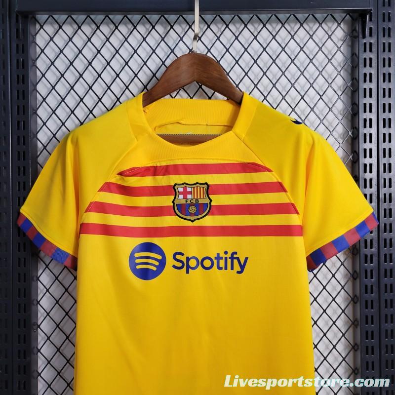 23-24 Kids Barcelona Forth Yellow Jersey