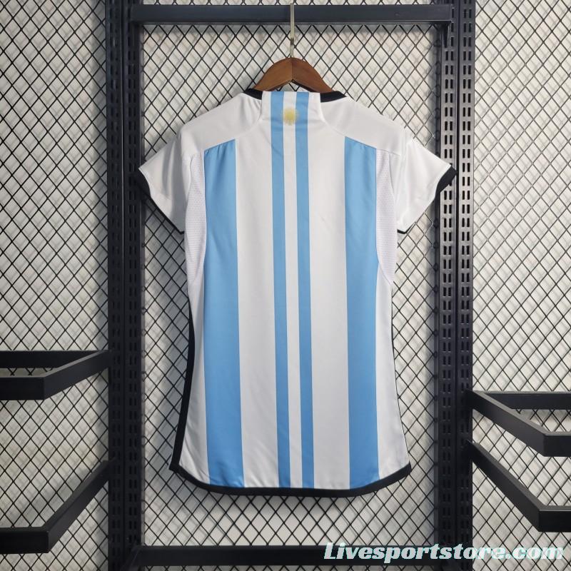 3-Stars Women 2023 Argentina Home Jersey