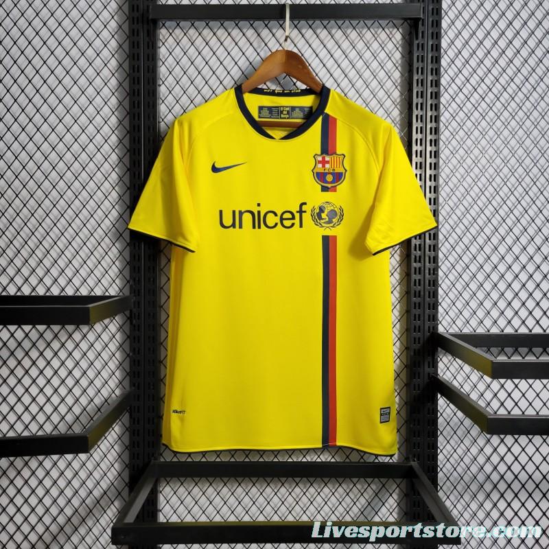 Retro 08/09 Barcelona Away Yellow Jersey